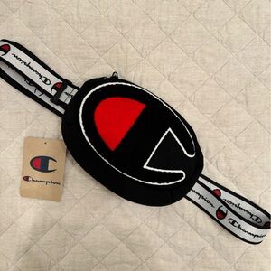 NWT Champion Black and Red Logo Fanny Pack